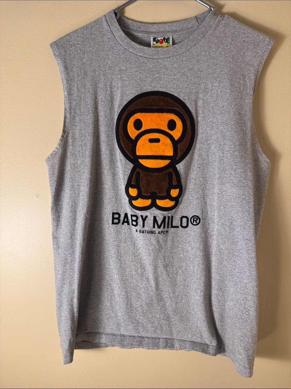 A Bathing Ape Baby Milo Grey Sleeveless Tank Top